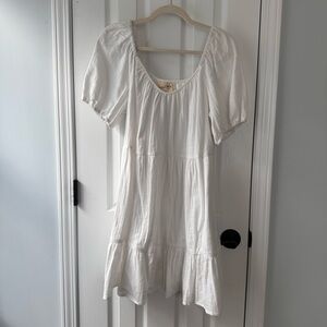 Universal Thread Ivory Dress with Puff Sleeves